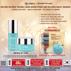Bộ đôi sản phẩm cấp ẩm căng bóng phục hồi tái tạo dưỡng trắng da ban ngày  Sennio SNO 670-20