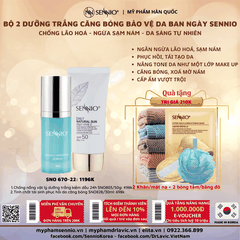 Bộ đôi sản phẩm dưỡng trắng bảo vệ phục hồi tái tạo da ban ngày  Sennio SNO 670-22