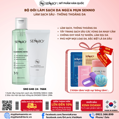 Bộ đôi sản phẩm chăm sóc da làm sạch sâu bảo vệ hàng rào da, cân bằng pH cho da ngăn ngừa mụn Sennio Dành cho da khô, nhạy cảm, da dầu SNO 648-24