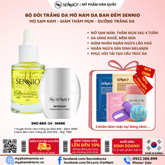 Bộ 2 sản phẩm dưỡng trắng da mờ thâm nám, tàn nhang, chống lão hoá ban đêm Sennio  Set 2 SNO 660-24