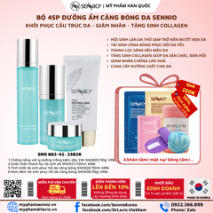 Bộ 4 sản phẩm tái sinh phục hồi da căng bóng sennio khôi phục cấu trúc da - giảm nhăn - tăng sinh collagen Sennio - SNO 663-42