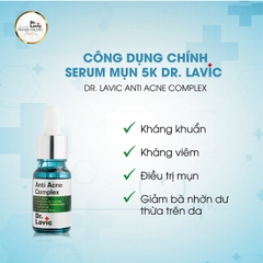 Serum Trị Mụn Dưỡng Ẩm Trắng Da Thu Nhỏ Lỗ Chân Lông Công Nghệ USA DR.LAVIC Anti Acne Complex 5ML - DR906