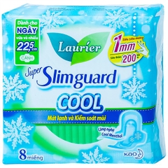 Băng Vệ Sinh Laurier Siêu Mỏng Mát Lạnh 1mm 22.5cm 8 Miếng