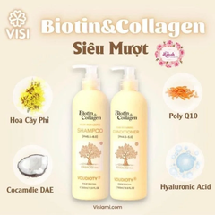 Bộ Gội Xả Biotin & Collagen Voudioty Professional - Màu Vàng Siêu Mượt 1000ml