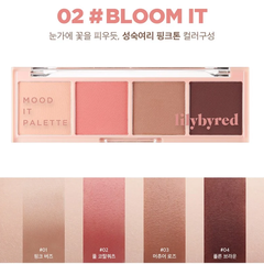 Bảng Phấn Mắt 4 Ô Tone Hồng Lilybyred Mood It Palette 02 #Bloom It 5.8g 