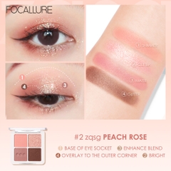 Phấn Mắt 4 Ô Nhiều Màu Nhũ Lì Sắc Tố Cao Focallure FA177 4.8g