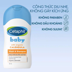 Sữa Tắm Gội Cetaphil Baby Wash & Shampoo With Organic Calendula 50ml