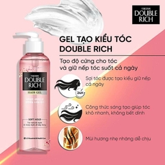 Gel Tạo Kiểu Tóc Double Rich Strong Giữ Nếp Uốn Tóc - Soft Giữ Nếp Tự Nhiên 250ml