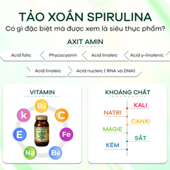 Tảo Xoắn Spirulina Japan Algae Nhật Bản 2200 viên (Chính hãng)
