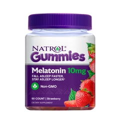Kẹo Dẻo Ngủ Ngon Natrol Gummies Melatonin 10mg Vị Dâu Của Mỹ 90 Viên
