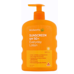 Kem Chống Nắng Phổ Rộng Bảo Vệ Da Của Úc Woolworths Sunscreen SPF 50+ Everyday Lotion 500mL/1000L