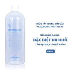 Nước Tẩy Trang Làm Sạch Dịu Nhẹ, Dưỡng Ẩm Cho Da Khô Prettyskin HyaluRonic Cleansing Water 600ml