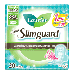 Băng Vệ Sinh Laurier Super SLimguard Siêu Mỏng Bảo Vệ 1mm 22.5cm 20 Miếng