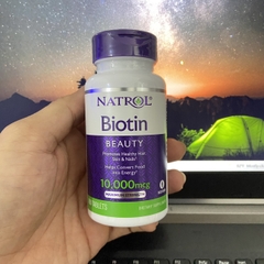 Viên uống hỗ trợ mọc tóc, móng khỏe cho người từ 12 tuổi trở lên Natrol Biotin Maximum Strength 10000mcg 100 viên
