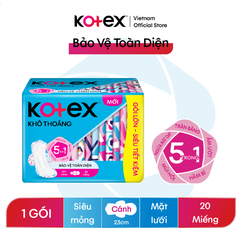 Băng Vệ Sinh Kotex Bảo Vệ Toàn Diện Siêu Mỏng Cánh 23cm (20 miếng/ 8 miếng)
