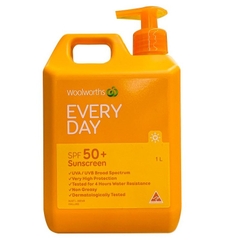 Kem Chống Nắng Phổ Rộng Bảo Vệ Da Của Úc Woolworths Sunscreen SPF 50+ Everyday Lotion 500mL/1000L