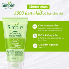 (Minisize) Sữa Rữa Mặt Dịu Lành Simple Refreshing Facial Wash 50ml