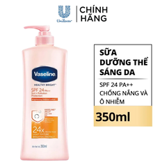 Sữa Dưỡng Thể Chống Nắng & Dưỡng Ẩm Vaseline Healthy White Sun + Pollution Protection SPF24/PA++ 350ml