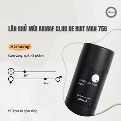 Lăn Khử Mùi Dạng Sáp Nam Armaf Club De Nuit Intense Man 75g
