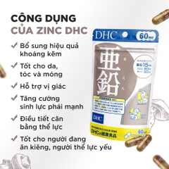 Viên Uống Bổ Sung Kẽm ZinC DHC Nhật Bản Gói 60 viên (60 ngày)