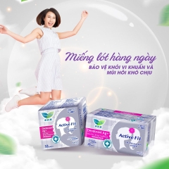Băng Vệ Sinh Laurier Active Fit Phân Tử Bạc 2 Tác Động 18 Miếng