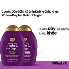 Bộ Gội Xả OGX Biotin & Collagen Dưỡng Dày Tóc 2x385ml