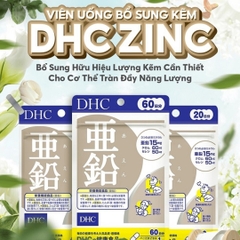 Viên Uống Bổ Sung Kẽm ZinC DHC Nhật Bản Gói 60 viên (60 ngày)