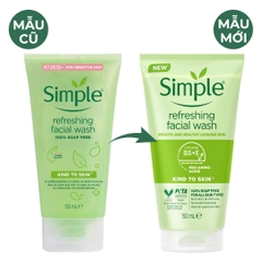Sữa Rửa Mặt Dịu Nhẹ, Dành Cho Da Nhạy Cảm Simple Kind To Skin Refreshing Facial Wash 150ml