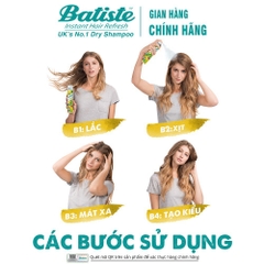 Dầu Gội Khô Giúp Làm Sạch, Tóc Bồng Bềnh Batiste Dry Shampoo 200ml