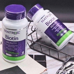 Viên uống hỗ trợ mọc tóc, móng khỏe cho người từ 12 tuổi trở lên Natrol Biotin Maximum Strength 10000mcg 100 viên
