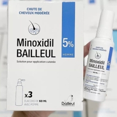 Set 3 Chai Xịt Giảm Rụng, Kích Mọc Tóc Minoxidil 2% (60mlx3)