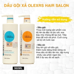 Dầu Gội & Dầu Xả Phục Hồi Tóc Cao Cấp Olexrs HairSalon Argan Oil Collagen Complex 960ml