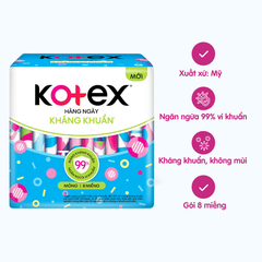 Băng Vệ Sinh Hằng Ngày Kháng Khẩu Kotex (8 miếng/gói)