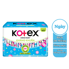Băng Vệ Sinh Kotex Hàng Ngày Kháng Khuẩn Mỏng Gói 20 Miếng