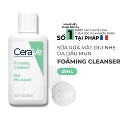 [Minisize] Sữa Rửa Mặt Cho Da Dầu CeraVe Foaming Facial Cleanser For Normal To Oily Skin 20ml 