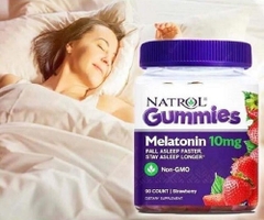 Kẹo Dẻo Ngủ Ngon Natrol Gummies Melatonin 10mg Vị Dâu Của Mỹ 90 Viên