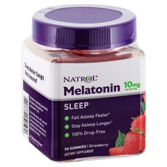 Kẹo Dẻo Ngủ Ngon Natrol Gummies Melatonin 10mg Vị Dâu Của Mỹ 90 Viên