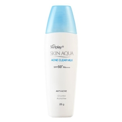 Sữa Chống Nắng Sunplay Skin Aqua Dưỡng Da Ngừa Mụn Acne Clear Milk SPF50+ PA++++ 25g