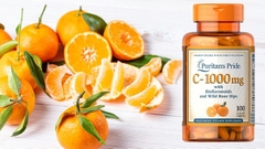 Viên uống đẹp da ngừa lão hóa chống thâm Puritan's Pride Vitamin C 1000mg with bioflavonoids and wild rose hips 100 viên
