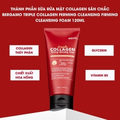 Sữa Rửa Mặt Săn Chắc Bergamo Triple Collagen Cleansing Foam 120ml