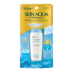 Sữa Chống Nắng Sunplay Skin Aqua Dưỡng Da Ngừa Mụn Acne Clear Milk SPF50+ PA++++ 25g