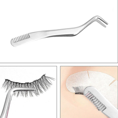 Nhíp Gắp Lông Mi Bằng Thép Không Gỉ Kèm Lược Chải Tiện Dụng