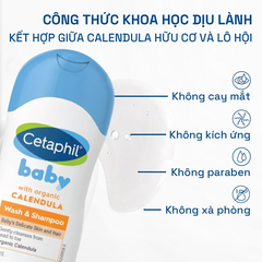 Sữa Tắm Gội Cetaphil Baby Wash & Shampoo With Organic Calendula 50ml