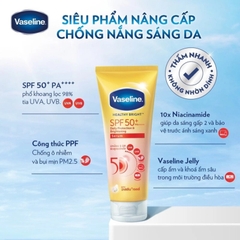 Serum Chống Nắng Cơ Thể Vaseline Dưỡng Sáng Da Healthy Bright Sun + Pollution Protection SPF 50+ PA++++  320ml
