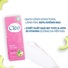 Kem Bơ Tẩy Lông Cléo Avocado Hair Removal Cream 100g Tặng Tẩy Da Chết Muối Tre Và Chiết Xuất Bơ Besilki 350g