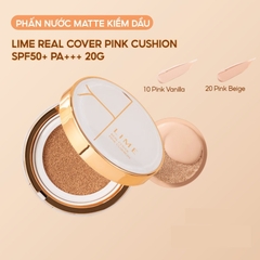 Phấn Nước Kiềm Dầu, Che Phủ Hoàn Hảo Lime Real Cover Pink Cushion SPF 50+/PA+++ 20g