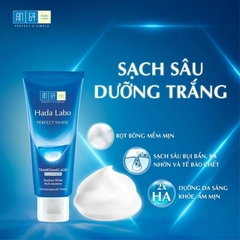 Sữa Rửa Mặt Hada Labo Dưỡng Da Sáng Mịn Ẩm Mượt Perfect White Arbutin Cleanser 80g