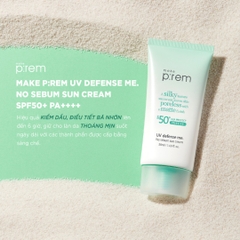 Kem Chống Nắng Nâng Tone, Kiềm Dầu Make Prem UV Defense Me No Sebum Sun Cream SPF50+ PA+++ 50ml