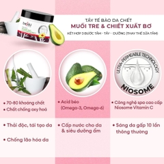 Kem Bơ Tẩy Lông Cléo Avocado Hair Removal Cream 100g Tặng Tẩy Da Chết Muối Tre Và Chiết Xuất Bơ Besilki 350g