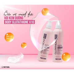 Kem Dưỡng Thể Chống Nắng, Trắng Da Body Ban Ngày Pretty Skin Glutathione V10 Alpha Arbutin Body Lotion 250ml